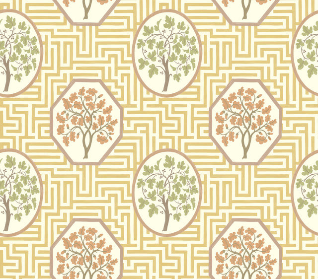 G P & J Baker ROYAL MAZE OCHRE Wallpaper