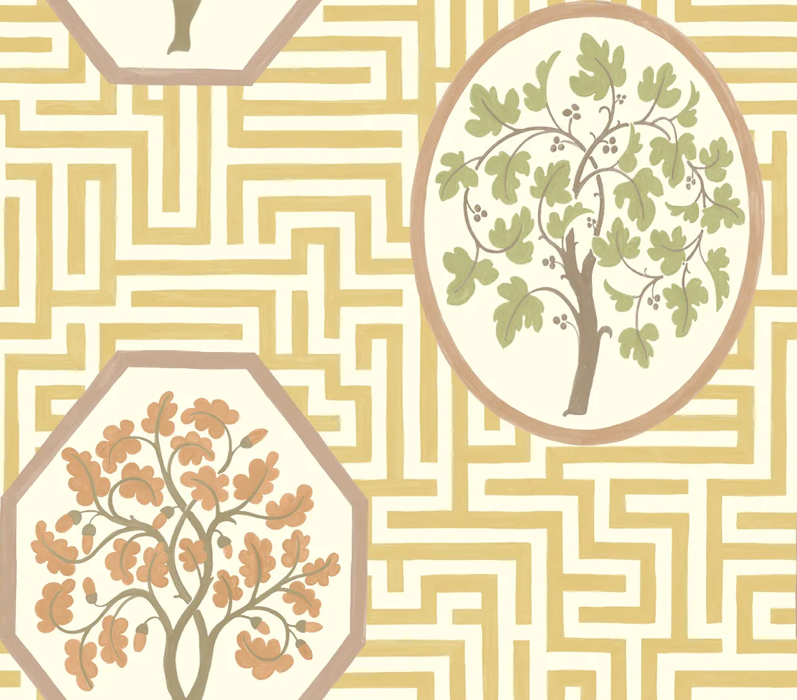G P & J Baker ROYAL MAZE OCHRE Wallpaper