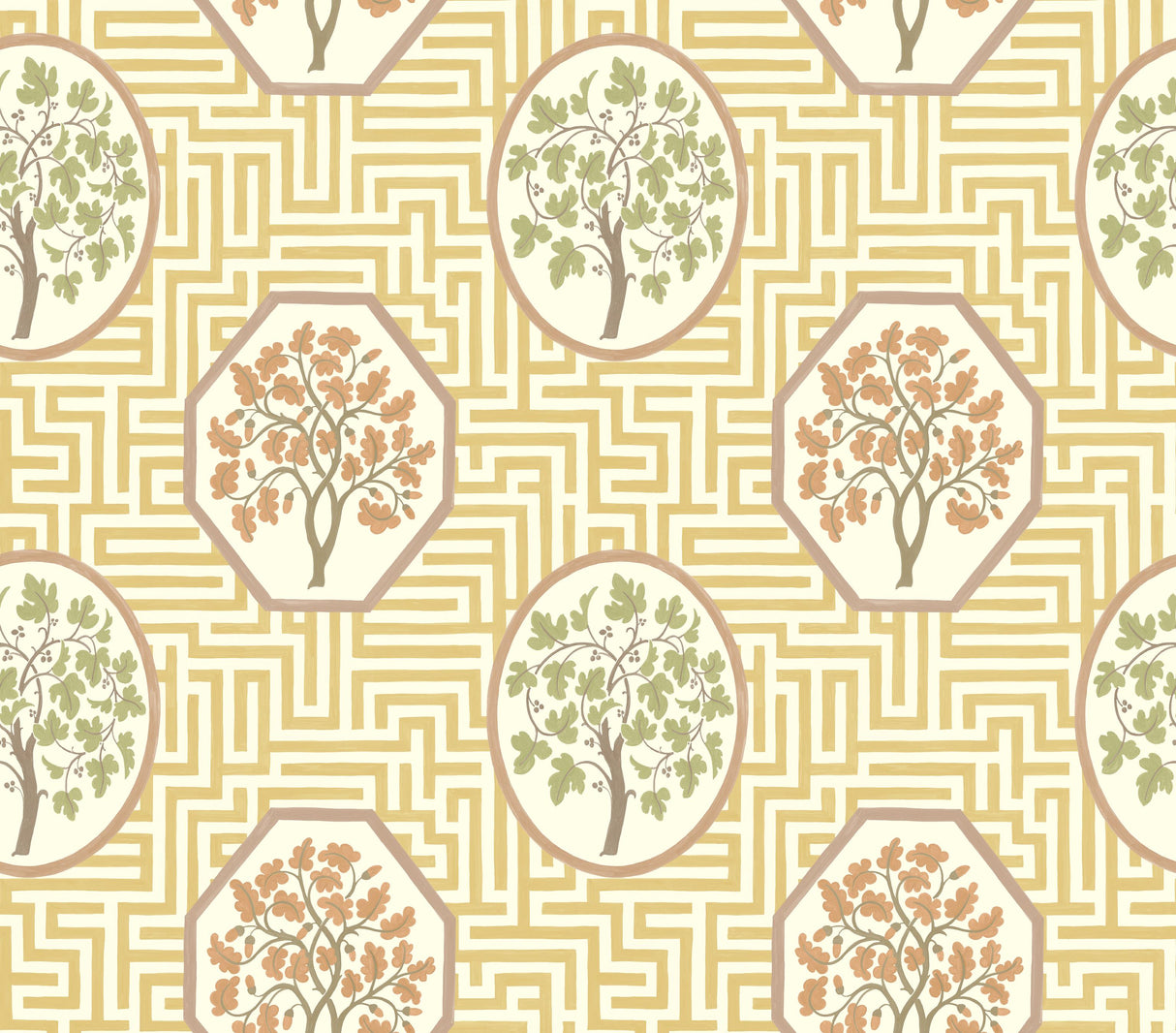 G P & J Baker ROYAL MAZE OCHRE Wallpaper