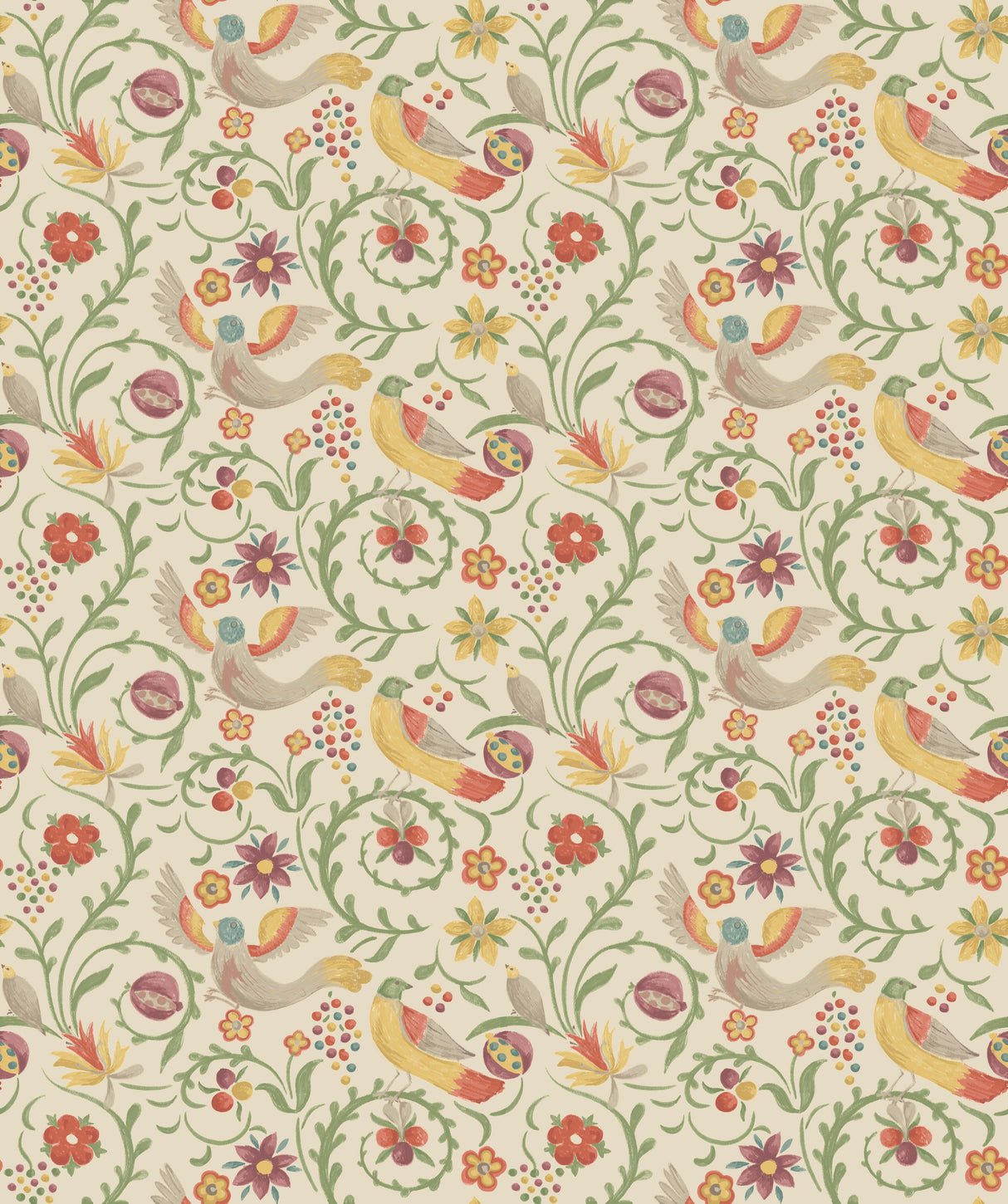 G P & J Baker ROYAL COURT RED/GREEN Wallpaper