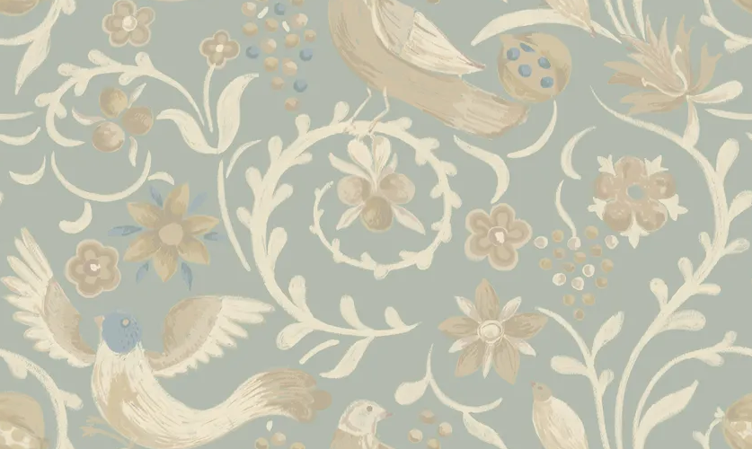 G P & J Baker ROYAL COURT OLD BLUE Wallpaper
