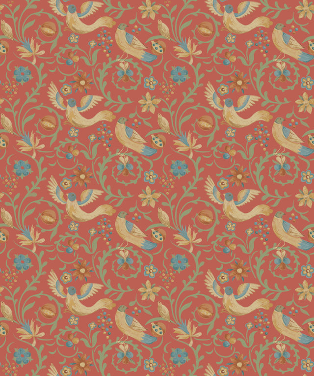 G P & J Baker ROYAL COURT RED Wallpaper