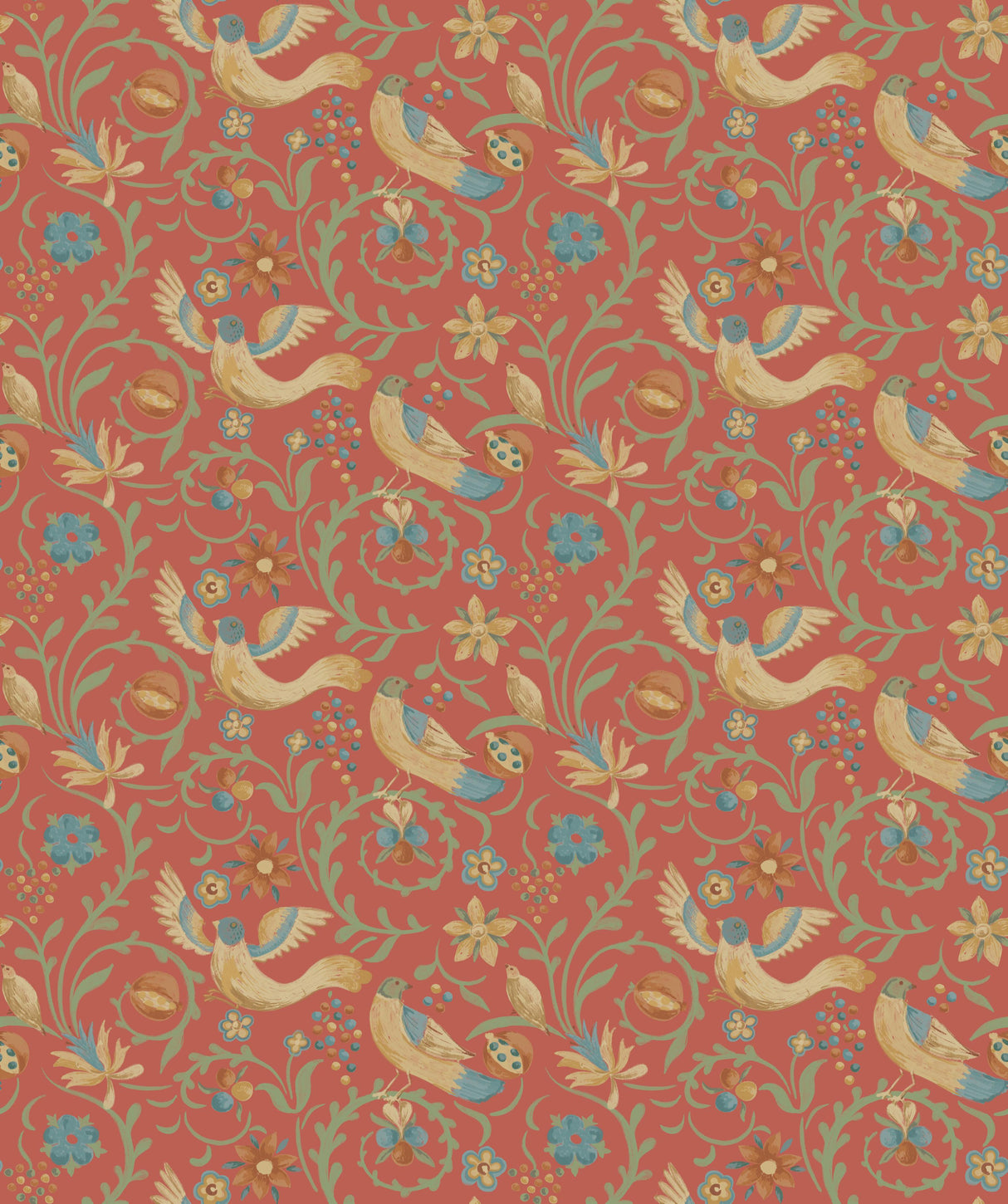 G P & J Baker ROYAL COURT RED Wallpaper