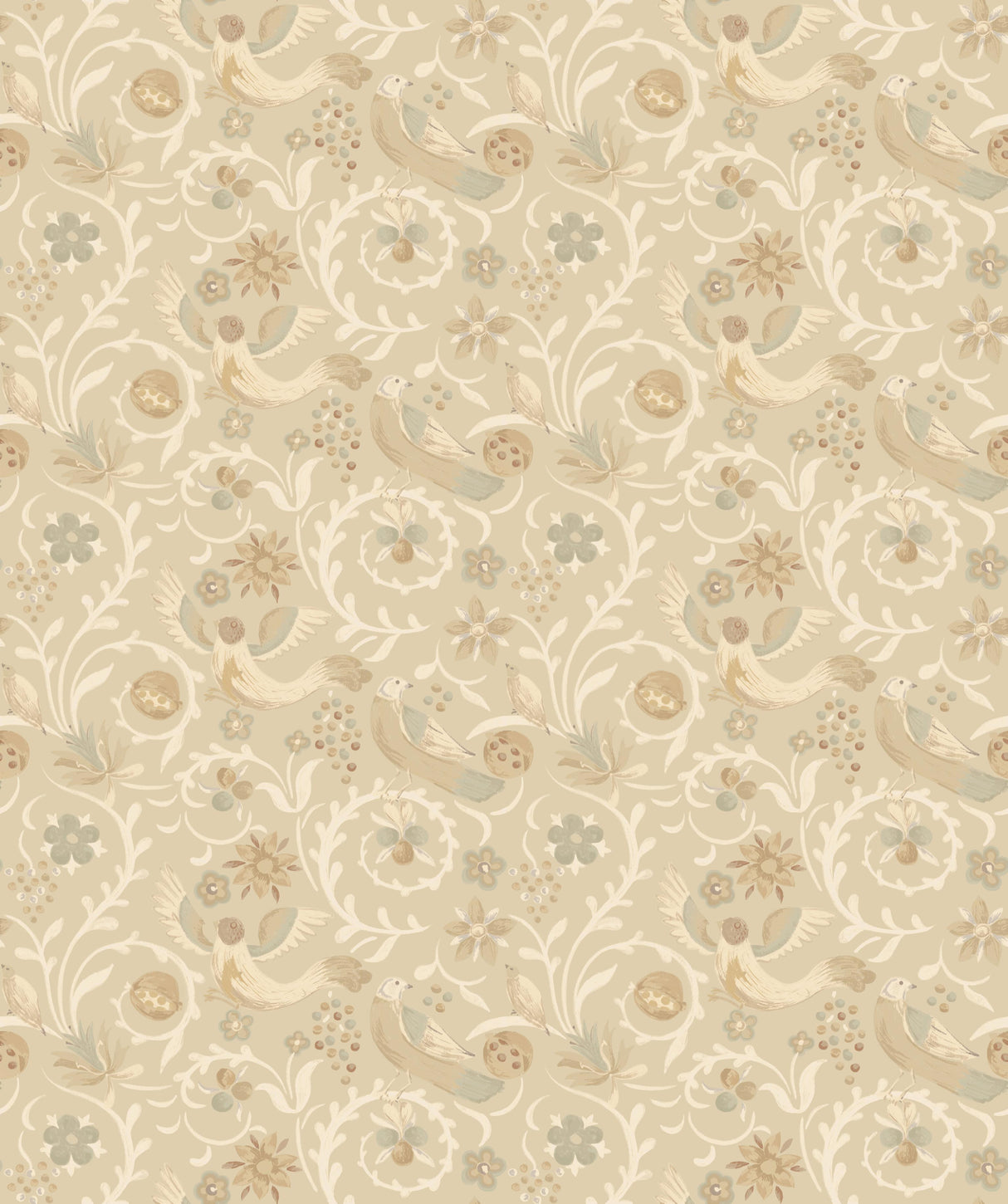 G P & J Baker ROYAL COURT PARCHMENT Wallpaper