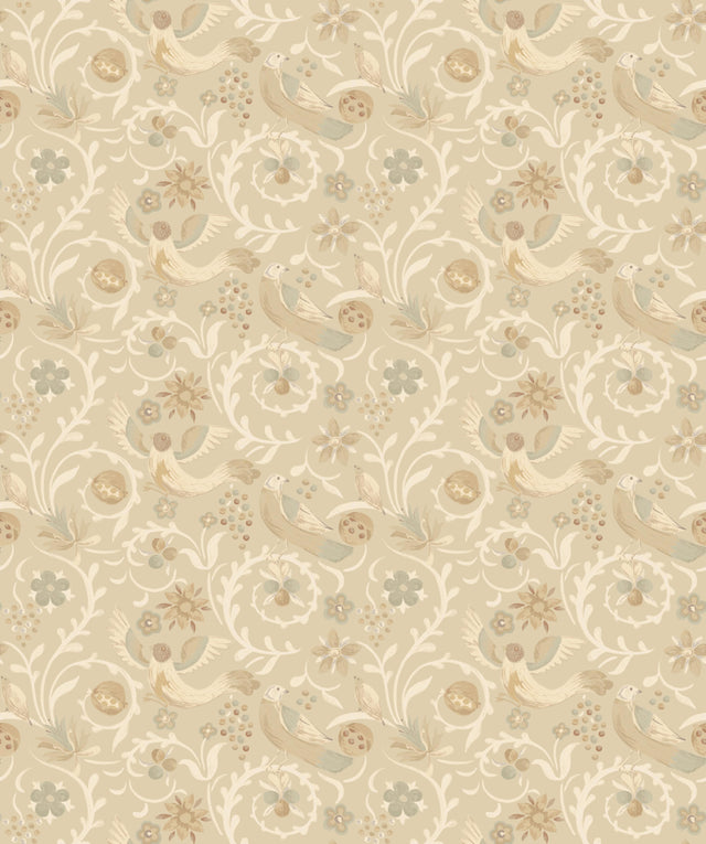 G P & J Baker ROYAL COURT PARCHMENT Wallpaper