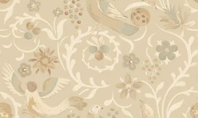 G P & J Baker ROYAL COURT PARCHMENT Wallpaper