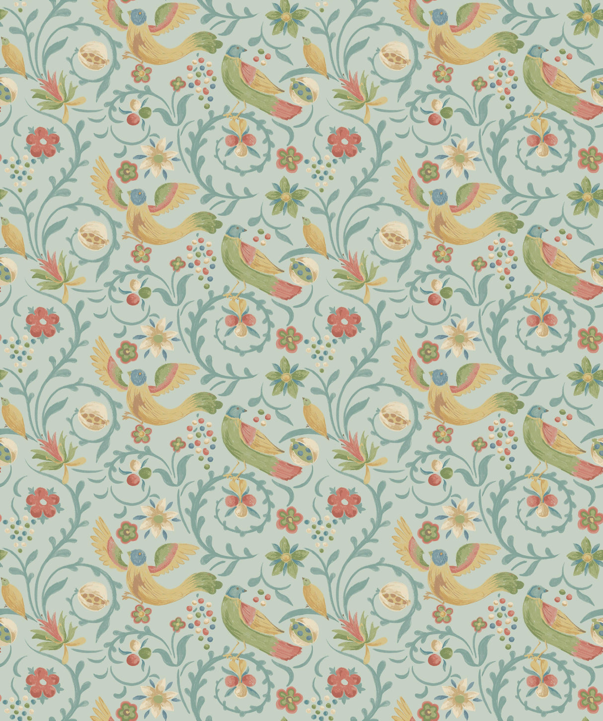 G P & J Baker ROYAL COURT AQUA Wallpaper