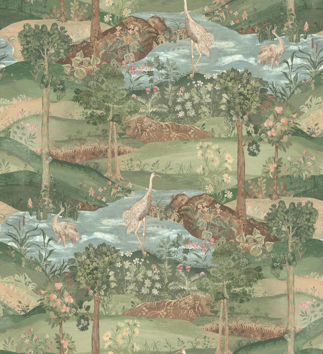 G P & J Baker PALACE TAPESTRY ROYAL GREEN Wallpaper