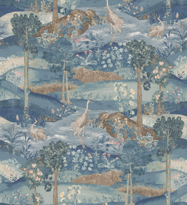 G P & J Baker PALACE TAPESTRY ROYAL BLUE Wallpaper