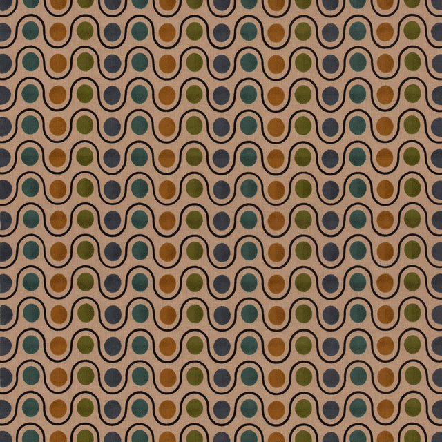 Mulberry WICKET GREEN/BLUE Drapery Fabric