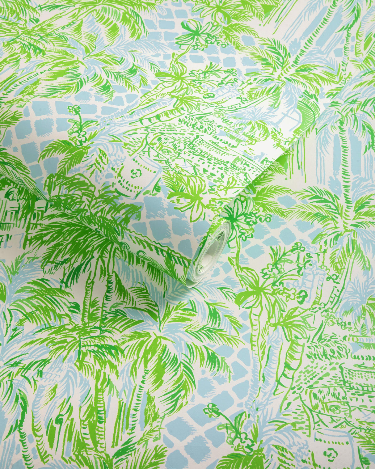 Lee Jofa PALM BEACH WP BLUE/GREEN Wallpaper