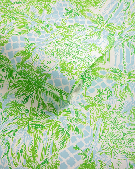Lee Jofa PALM BEACH WP BLUE/GREEN Wallpaper