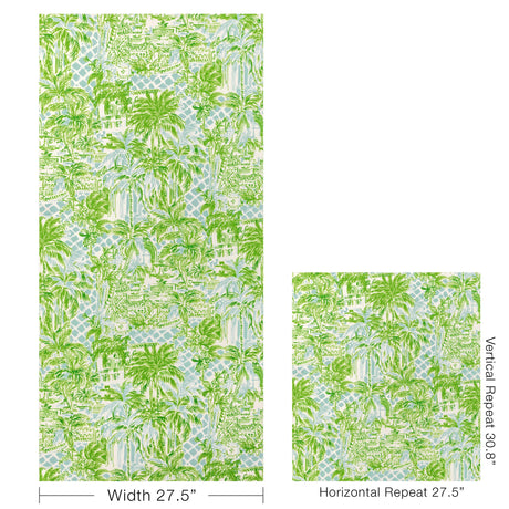 Lee Jofa PALM BEACH WP BLUE/GREEN Wallpaper