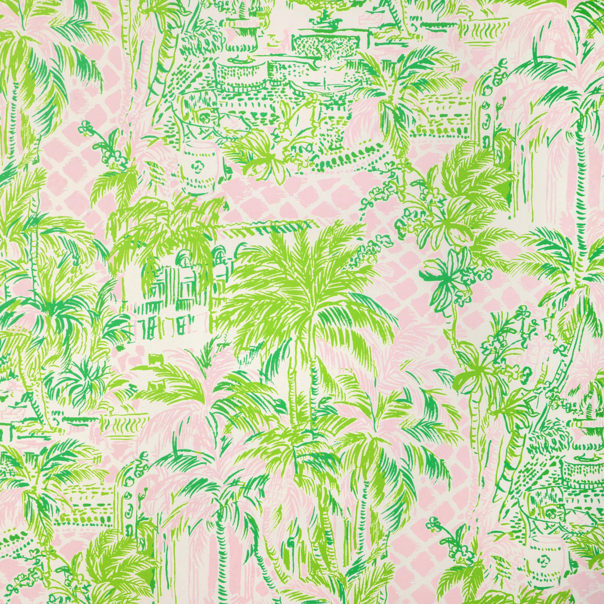 Lee Jofa PALM BEACH WP PINK/GREEN Wallpaper