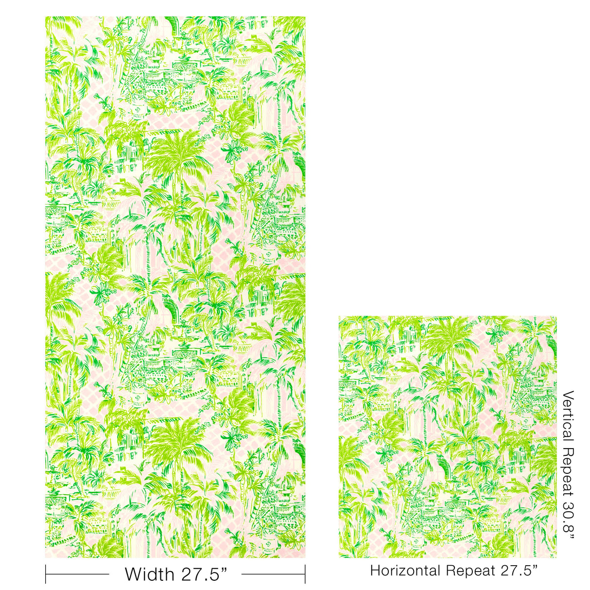 Lee Jofa PALM BEACH WP PINK/GREEN Wallpaper