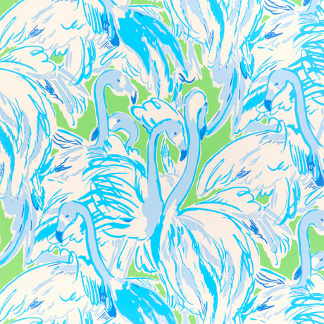 Lee Jofa PINK COLONY WP GREEN/BLUE Wallpaper