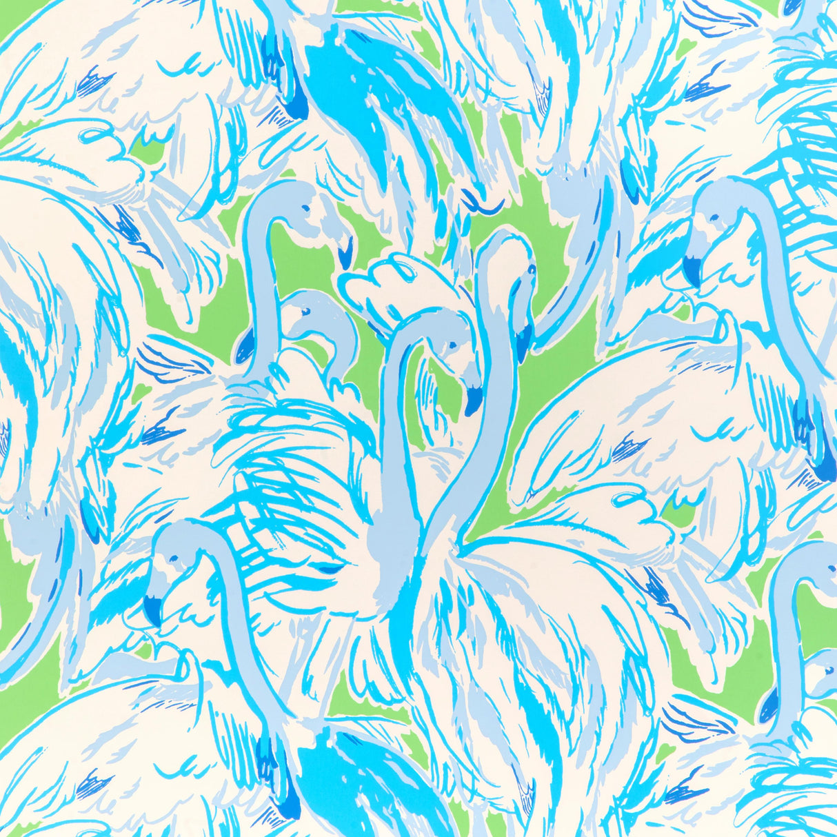 Lee Jofa PINK COLONY WP GREEN/BLUE Wallpaper