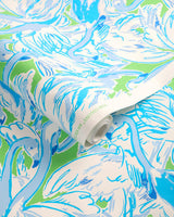 Lee Jofa PINK COLONY WP GREEN/BLUE Wallpaper