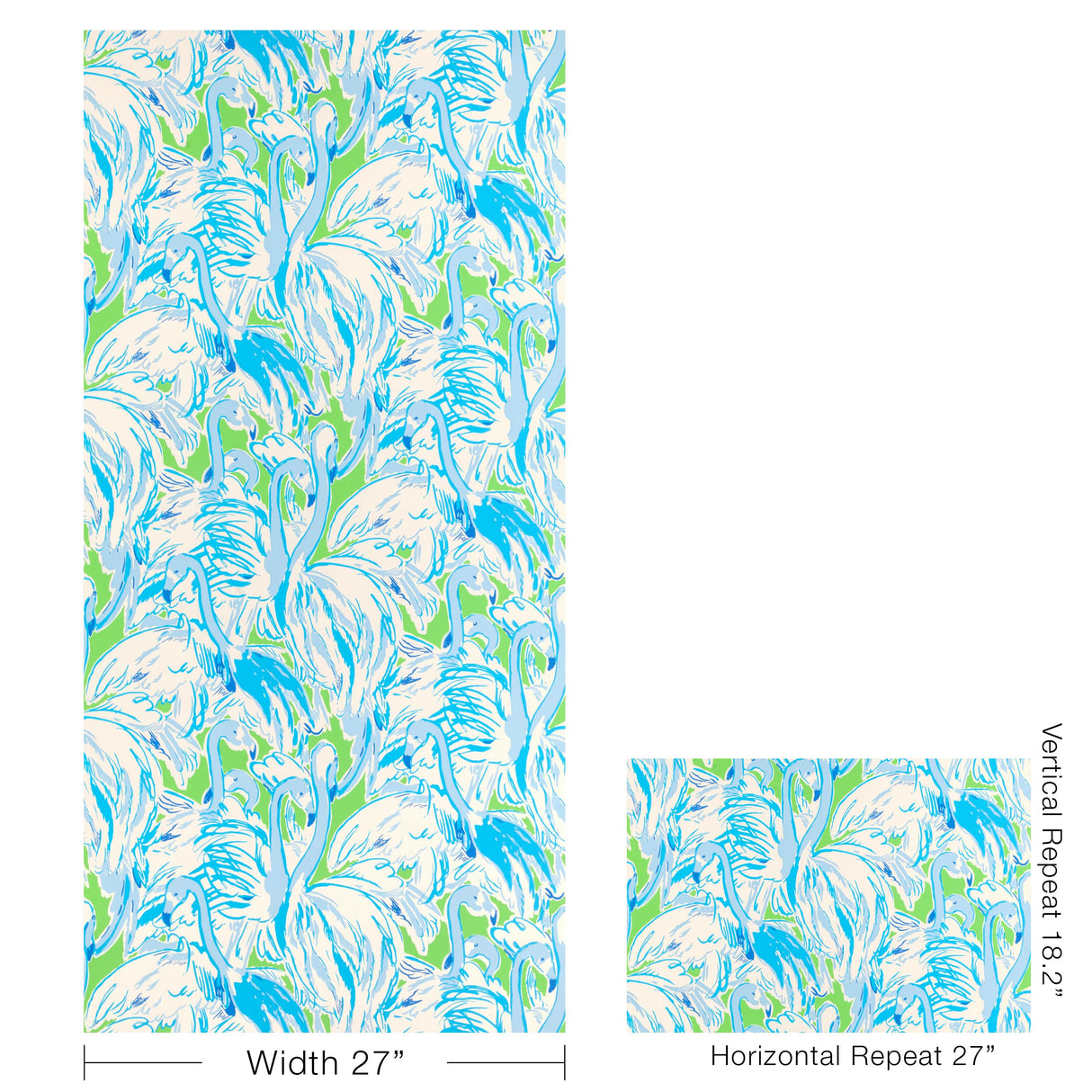 Lee Jofa PINK COLONY WP GREEN/BLUE Wallpaper