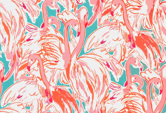 Lee Jofa PINK COLONY WP AQUA/PINK Wallpaper
