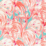 Lee Jofa PINK COLONY WP AQUA/PINK Wallpaper
