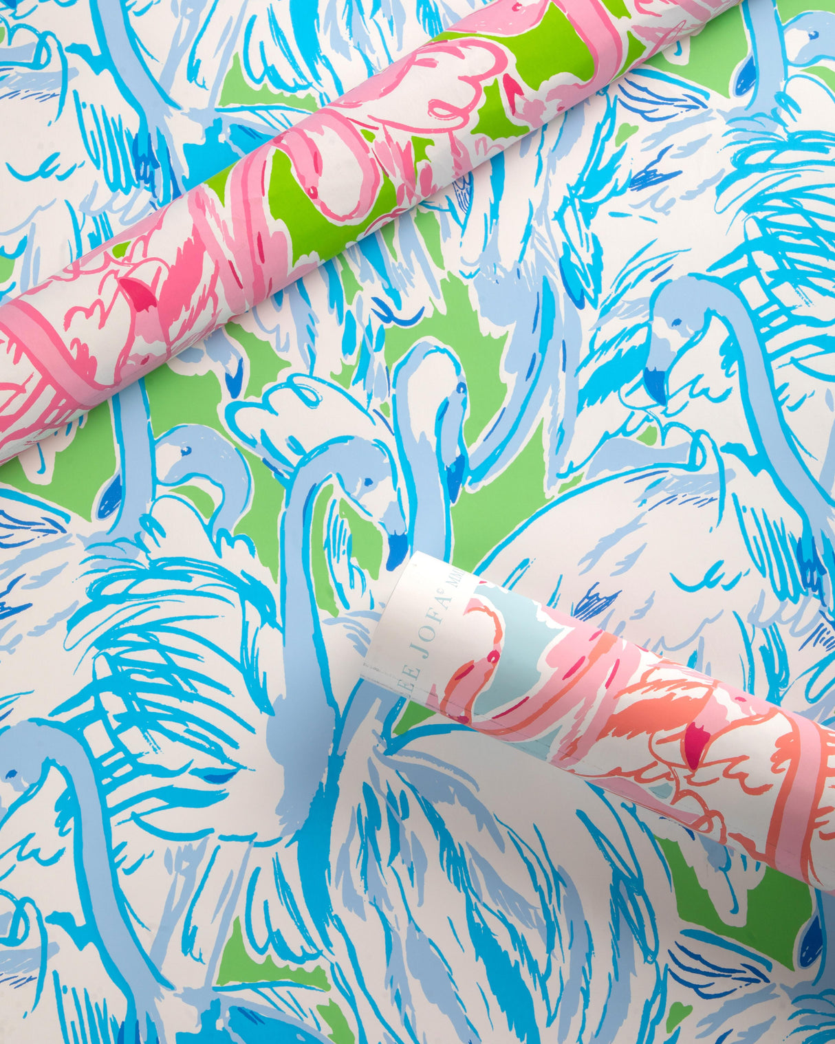 Lee Jofa PINK COLONY WP AQUA/PINK Wallpaper