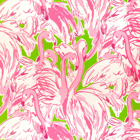 Lee Jofa PINK COLONY WP GREEN/PINK Wallpaper