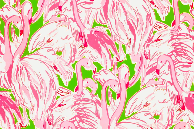 Lee Jofa PINK COLONY WP GREEN/PINK Wallpaper