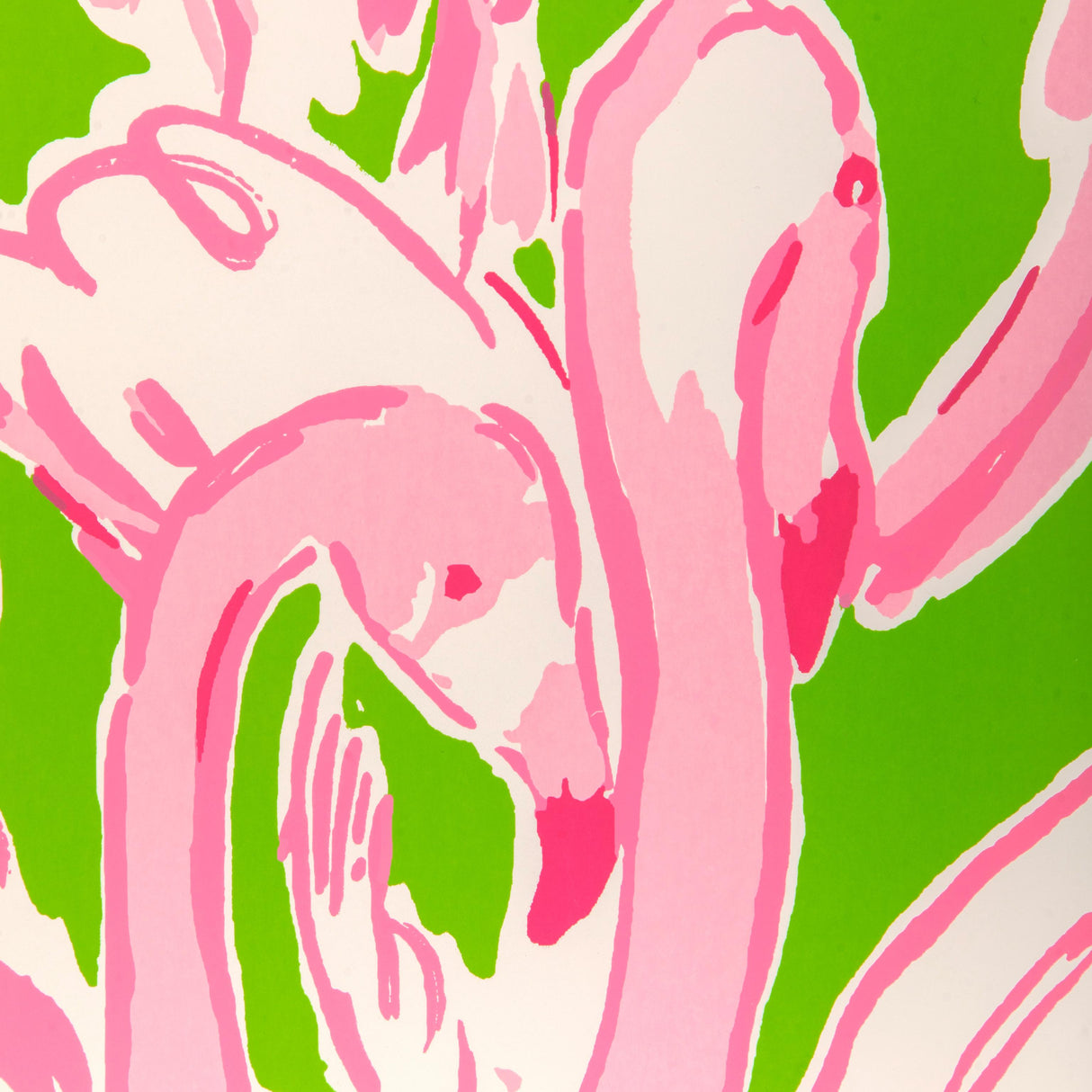 Lee Jofa PINK COLONY WP GREEN/PINK Wallpaper