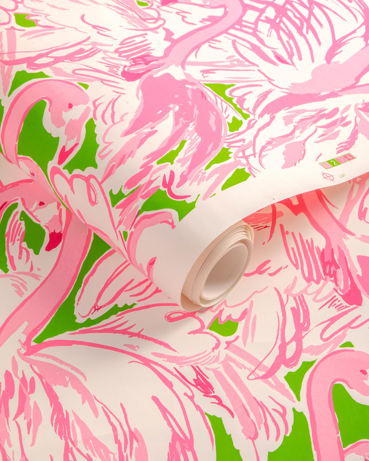 Lee Jofa PINK COLONY WP GREEN/PINK Wallpaper