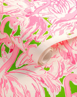 Lee Jofa PINK COLONY WP GREEN/PINK Wallpaper