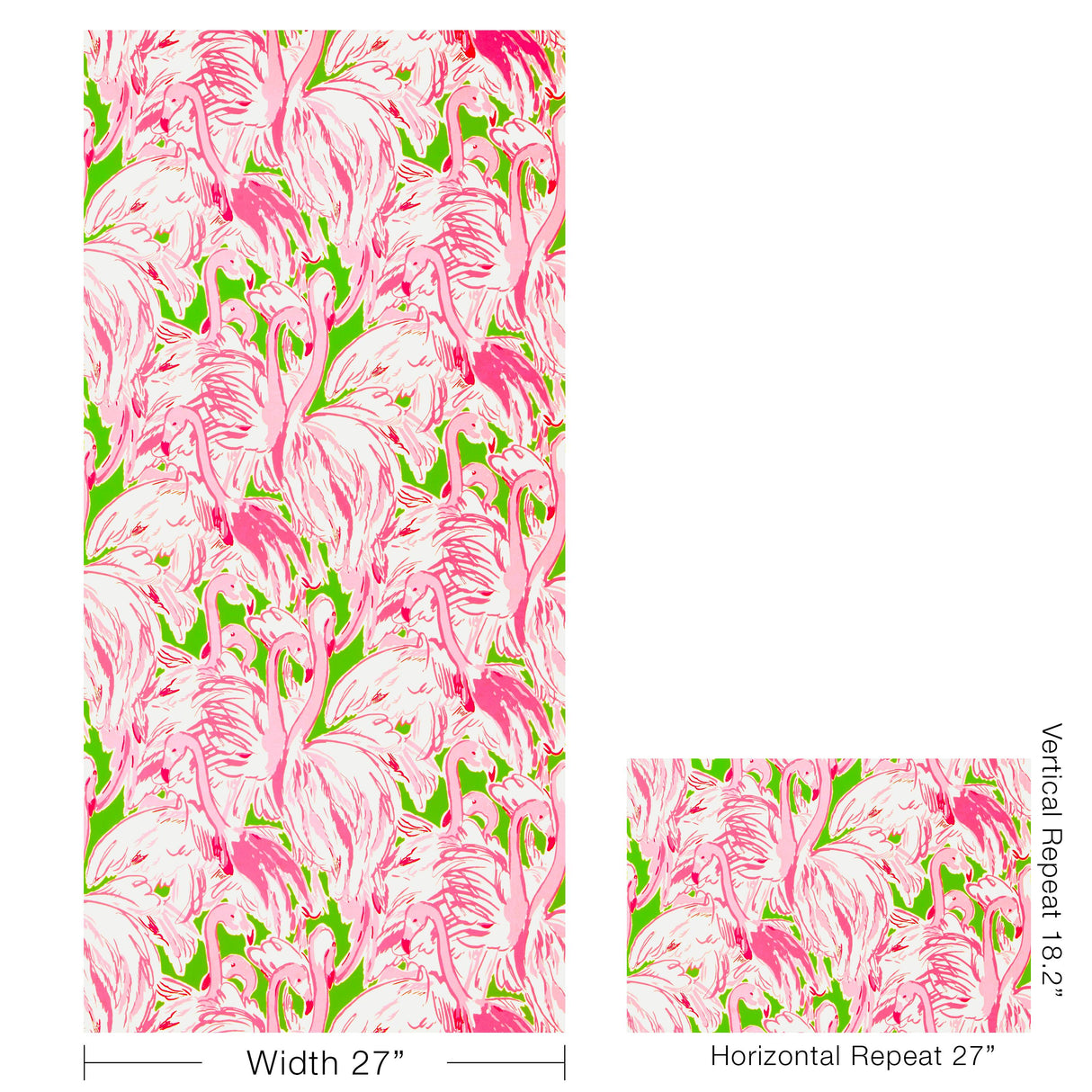 Lee Jofa PINK COLONY WP GREEN/PINK Wallpaper