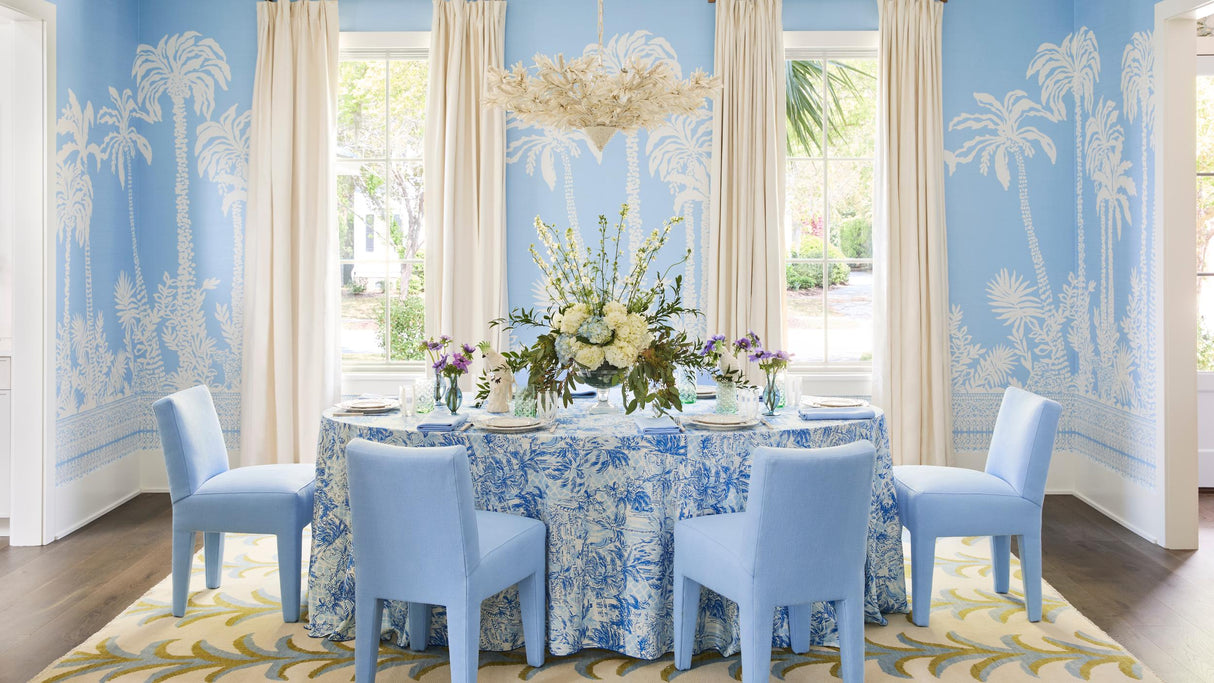 Lee Jofa PALMS WAY MURAL GC BLUE Wallpaper