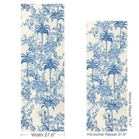 Lee Jofa TIGER QUEEN WP INDIGO Wallpaper