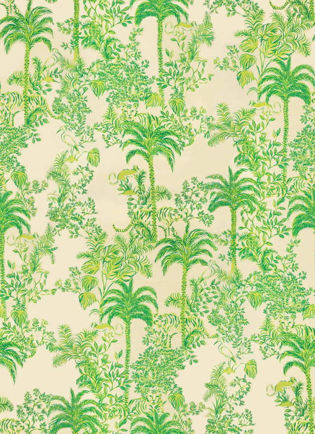 Lee Jofa TIGER QUEEN GC GREEN Wallpaper