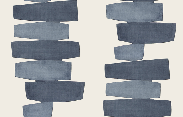 Kravet STACKED WP INDIGO Wallpaper