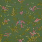 Cole & Son HUMMINGBIRDS SAGE/PINK Wallpaper