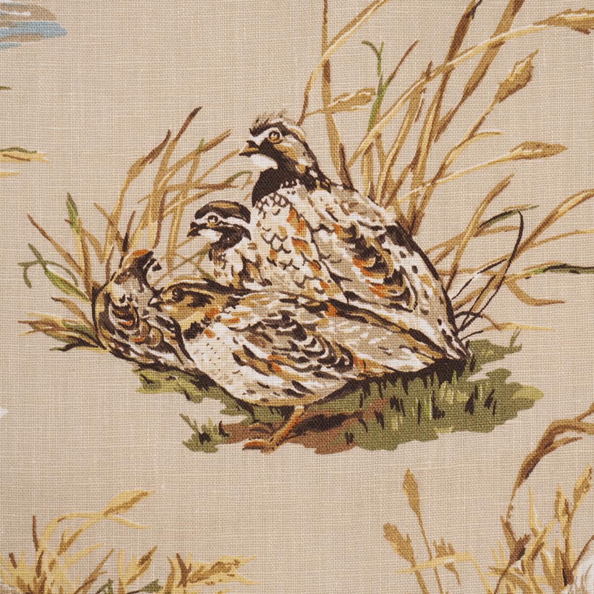 Schumacher Dog & Duck Alabaster Fabric