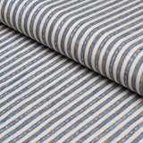 Schumacher Mathis Ticking Stripe Indigo Fabric