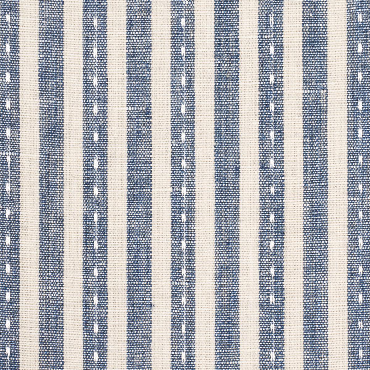 Schumacher Mathis Ticking Stripe Indigo Fabric