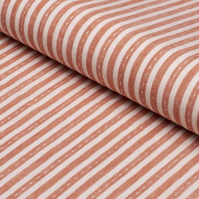 Schumacher Mathis Ticking Stripe Spice Fabric