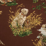 Schumacher Dog & Duck Brown Fabric