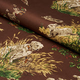 Schumacher Dog & Duck Brown Fabric