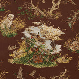 Schumacher Dog & Duck Brown Fabric