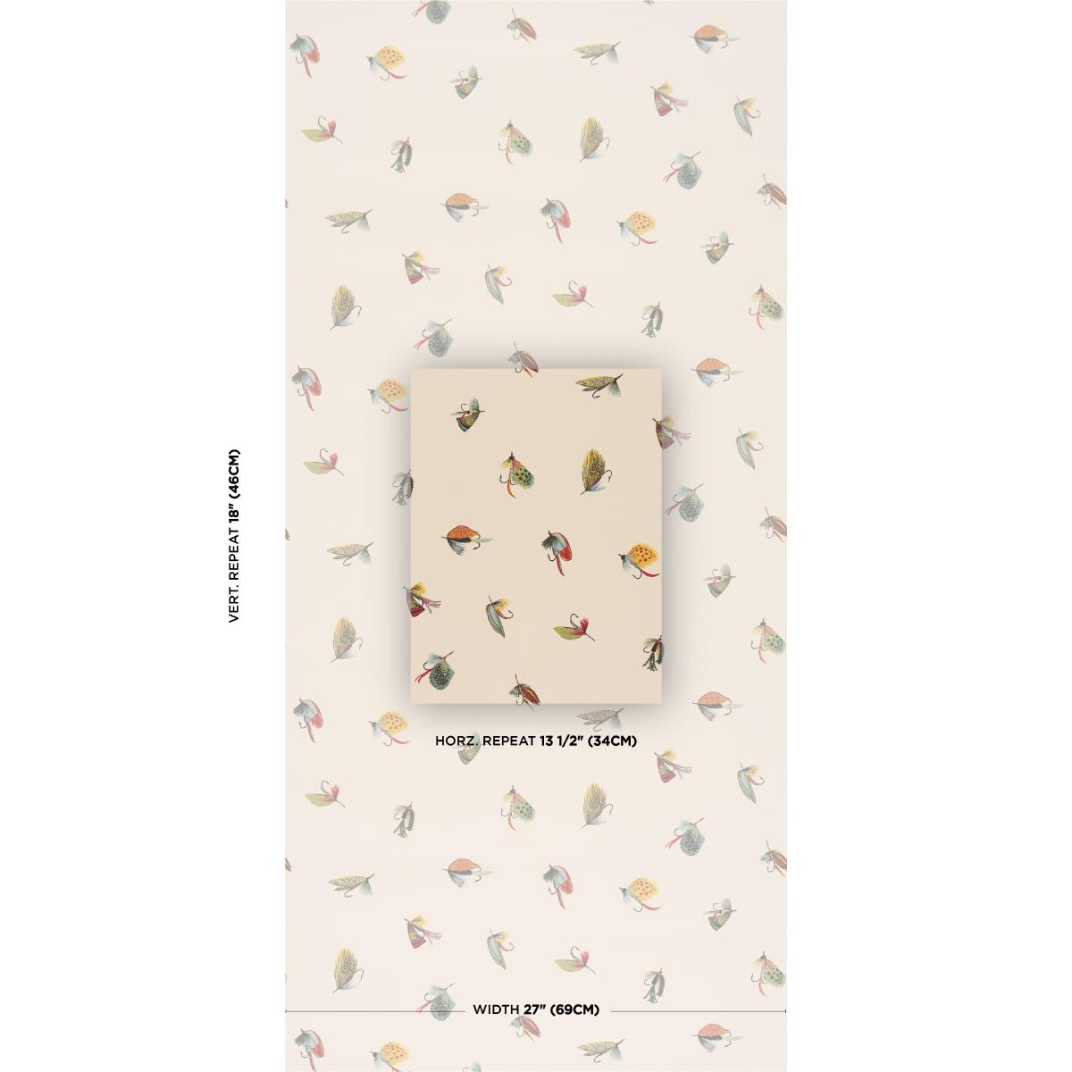Schumacher Fly Fishing Ivory Wallpaper