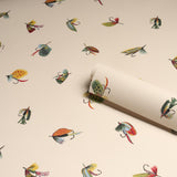 Schumacher Fly Fishing Ivory Wallpaper