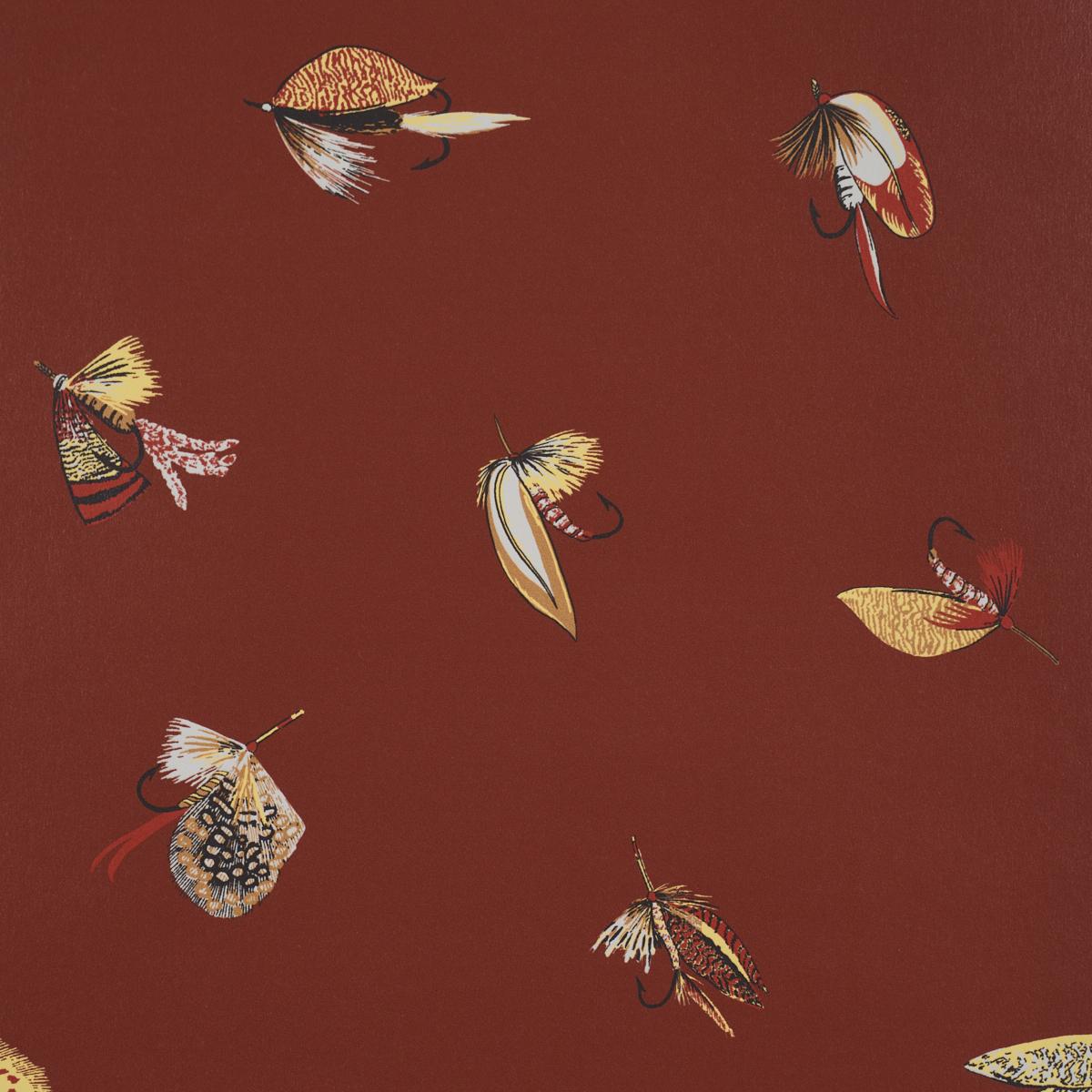 Schumacher Fly Fishing Russet Wallpaper