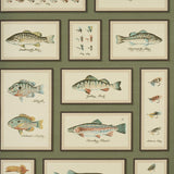 Schumacher Jamie'S Trophies Sisal Forest Green Wallpaper