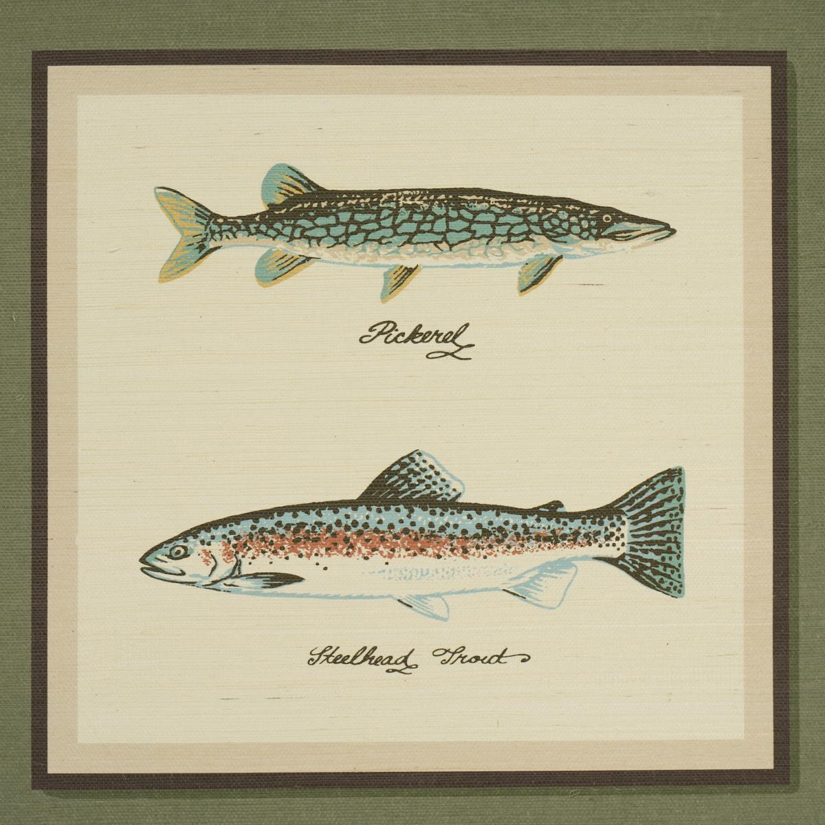 Schumacher Jamie'S Trophies Sisal Forest Green Wallpaper