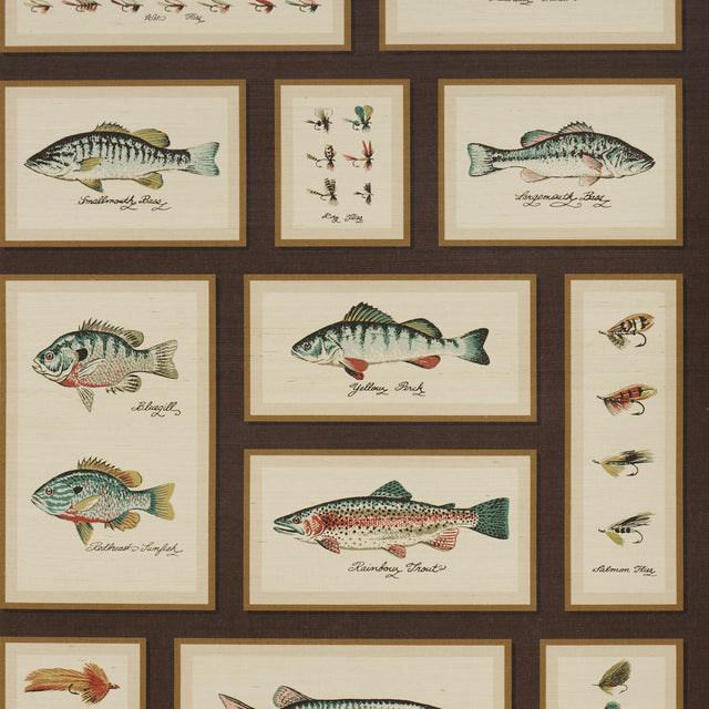 Schumacher Jamie'S Trophies Sisal Charcoal Wallpaper